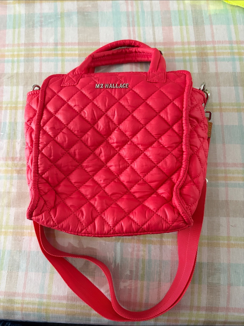 MZ Wallace Quilted Nylon Crossbody Bag in Bright Red